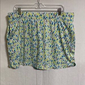 Maggie Lane Blue and Green Skorts with Relaxed Fit and Elastic Waistband EUC